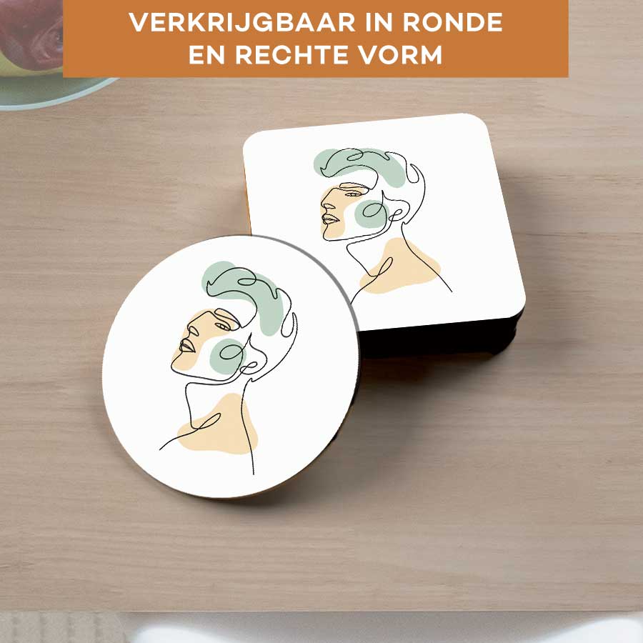 Onderzetter - Man in één lijn