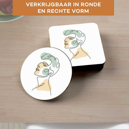 Onderzetter - Man in één lijn