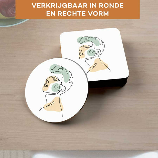 Onderzetter - Man in één lijn