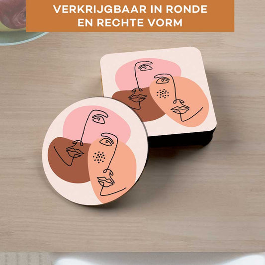 Onderzetter - Portret van twee vrouwen