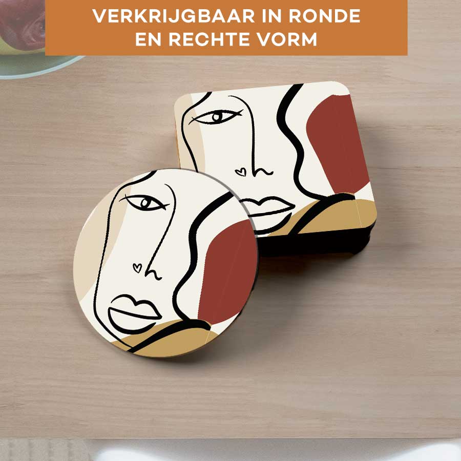 Onderzetter - Gezicht met hartje