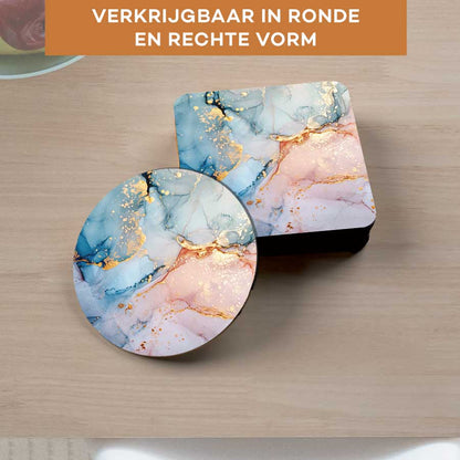 Onderzetter - Marmer Blauw-Roze