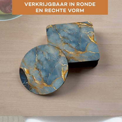 Onderzetter - Marmer Blauw-Goud