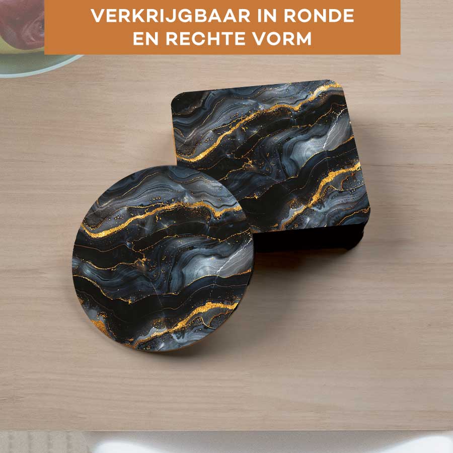 Onderzetter - Marmer Intens Zwart