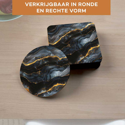 Onderzetter - Marmer Intens Zwart