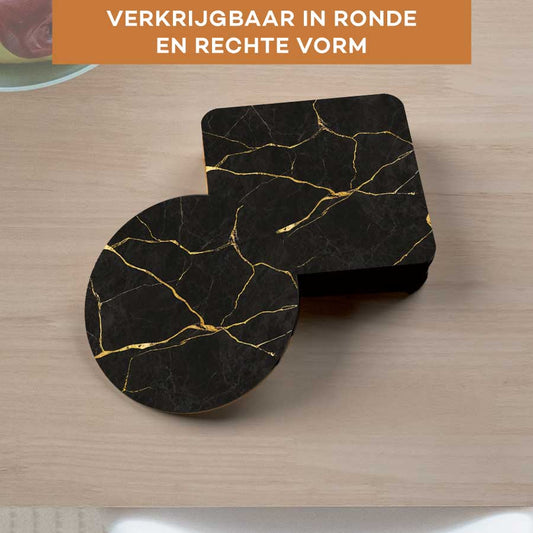 Onderzetter - Marmer Zwart-Goud