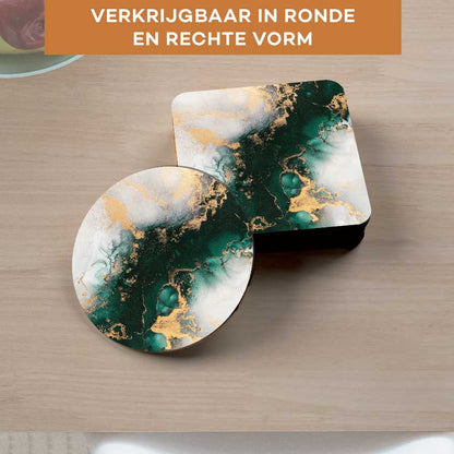 Onderzetter - Marmer Groen-Goud