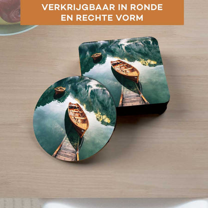 Onderzetter - Boten op een meer