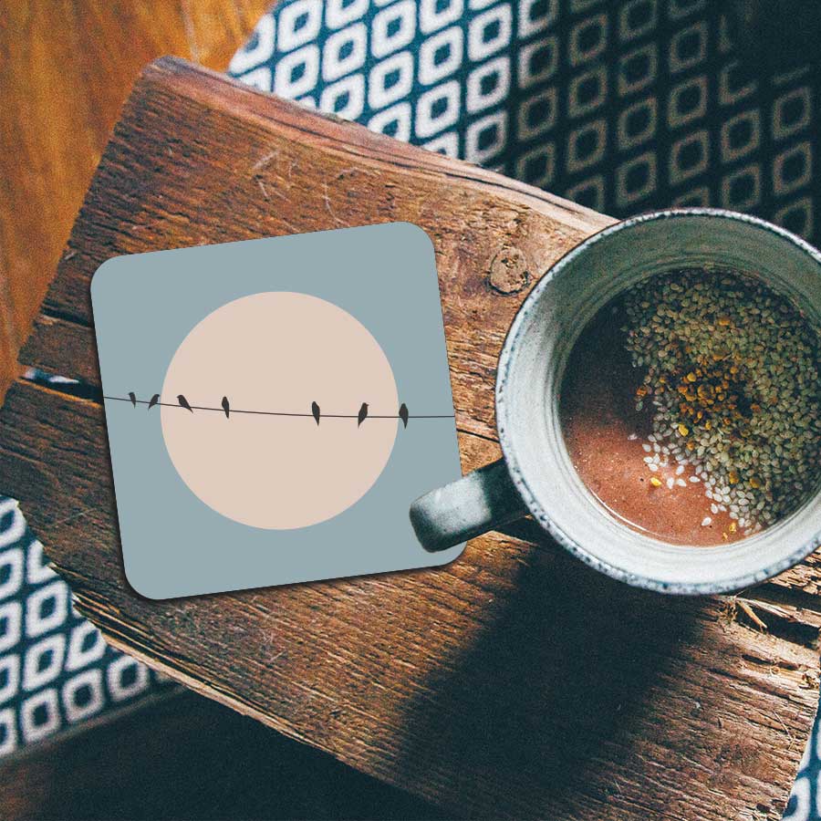 Onderzetter - Vogels op een draad