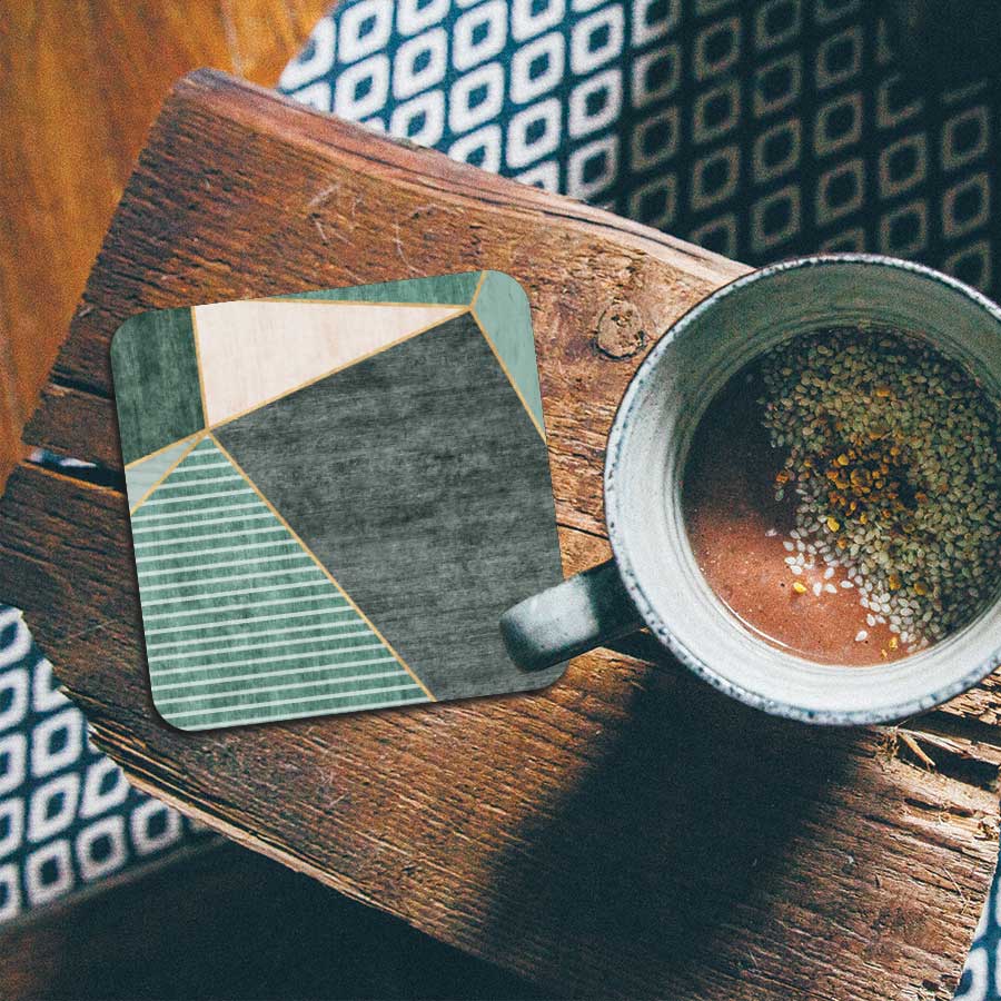 Onderzetter - Groene rechthoeken