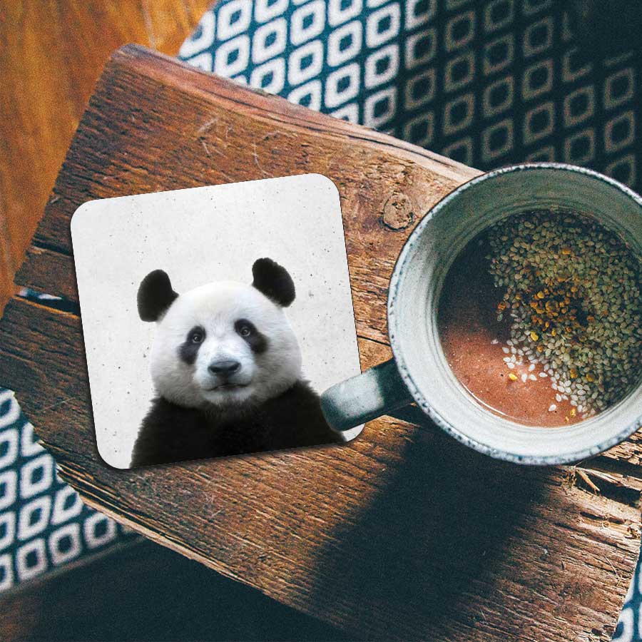 Onderzetter - Funny panda beton