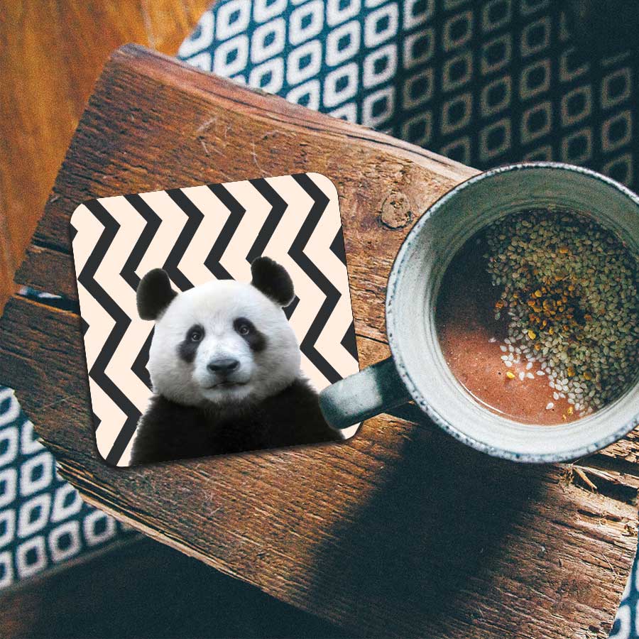 Onderzetter - Funny panda zigzag