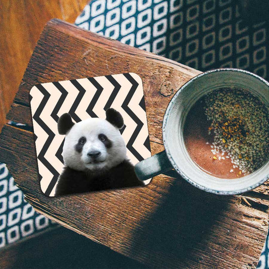 Onderzetter - Funny panda zigzag
