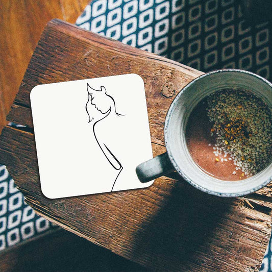 Onderzetter - Contour van een vrouw