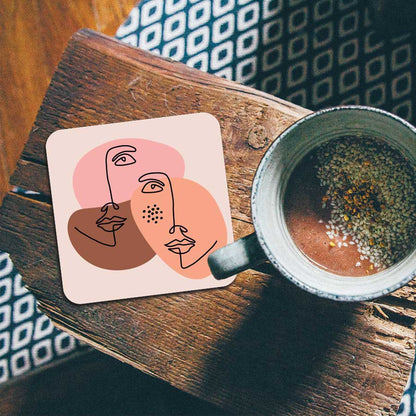 Onderzetter - Portret van twee vrouwen