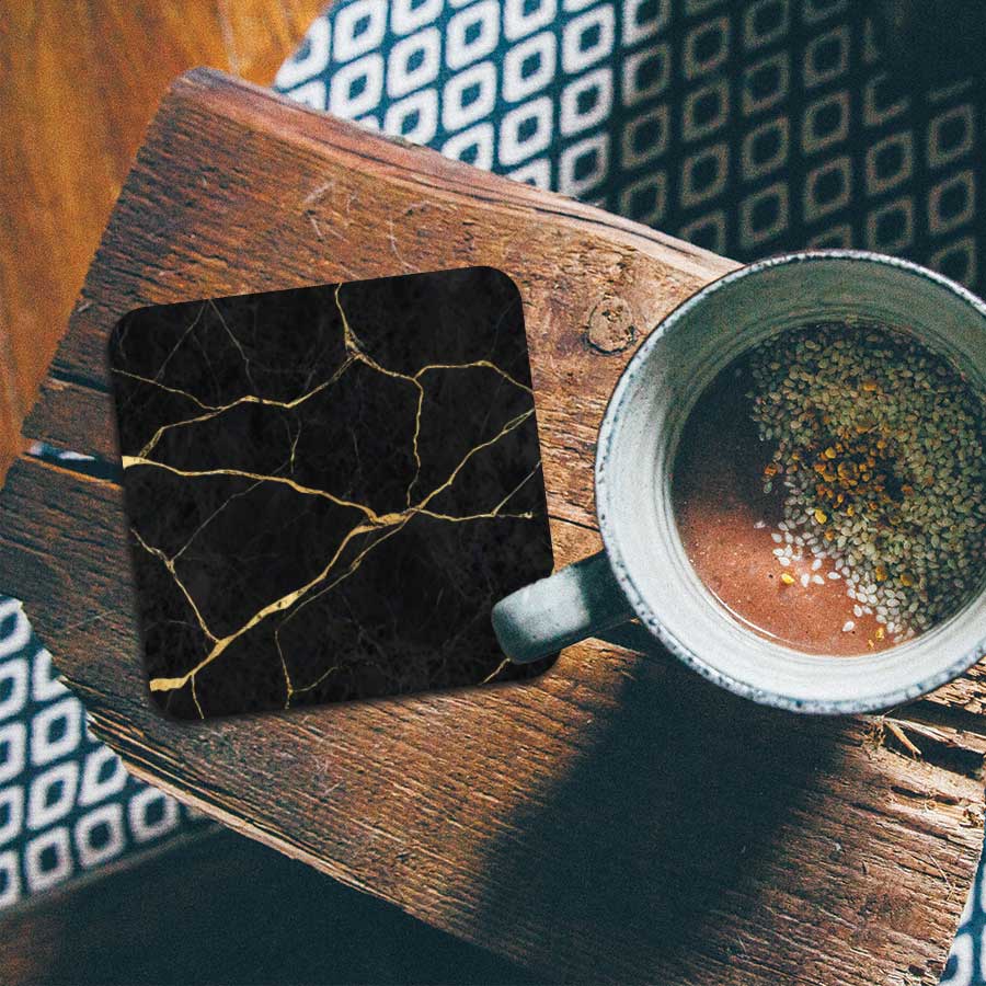 Onderzetter - Marmer Zwart-Goud