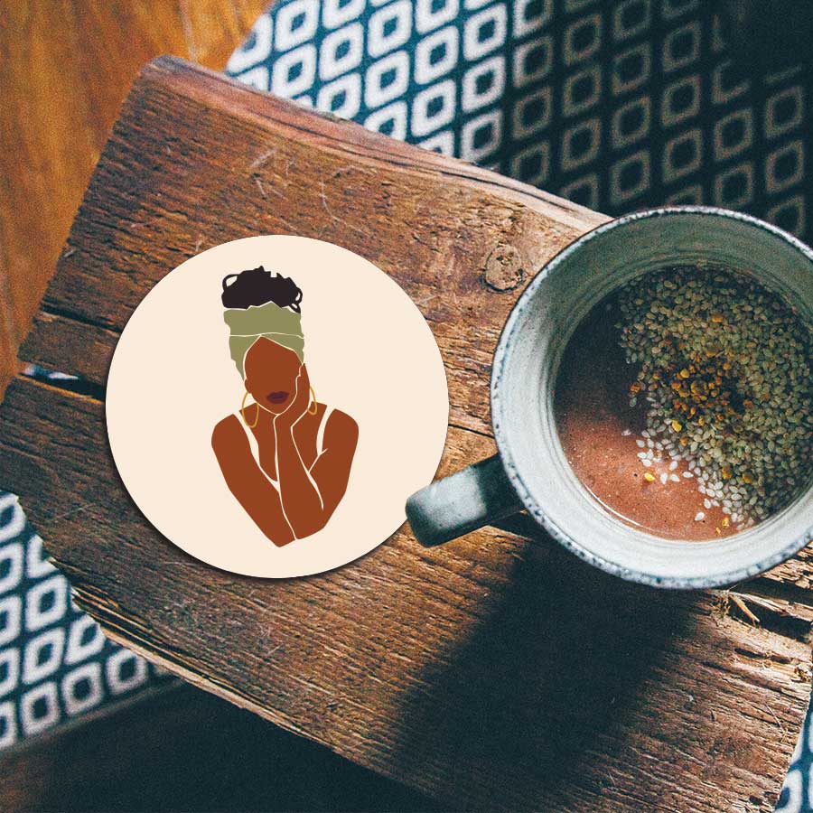 Onderzetter - Afrikaanse vrouw