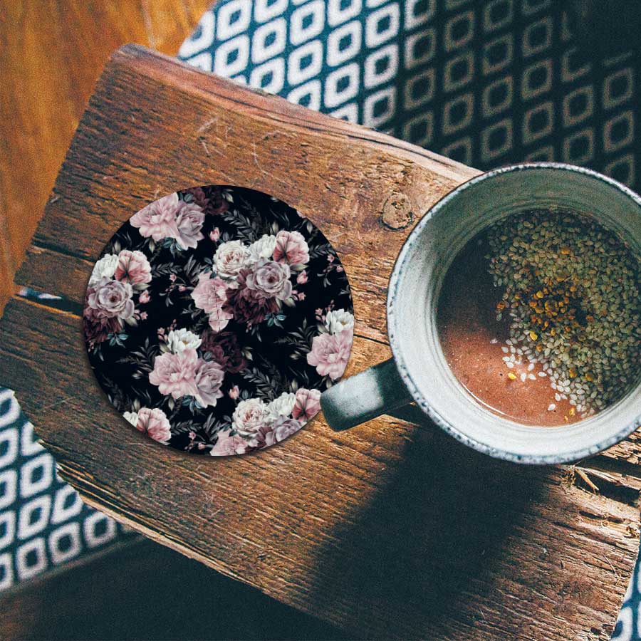 Onderzetter - Floral roze