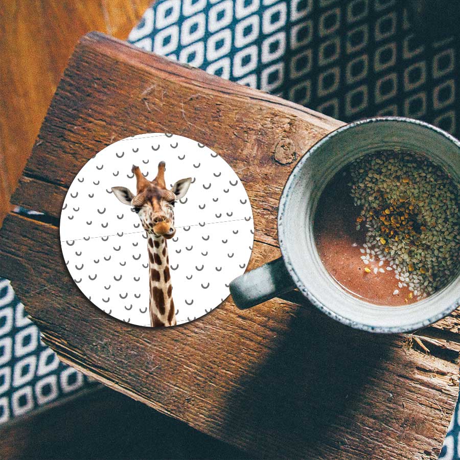 Onderzetter - Funny giraf fugler