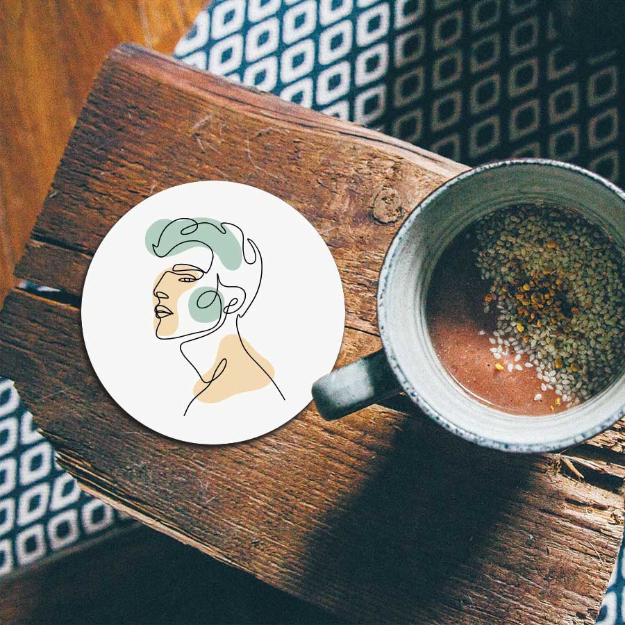 Onderzetter - Man in één lijn