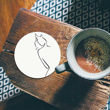 Onderzetter - Contour van een vrouw