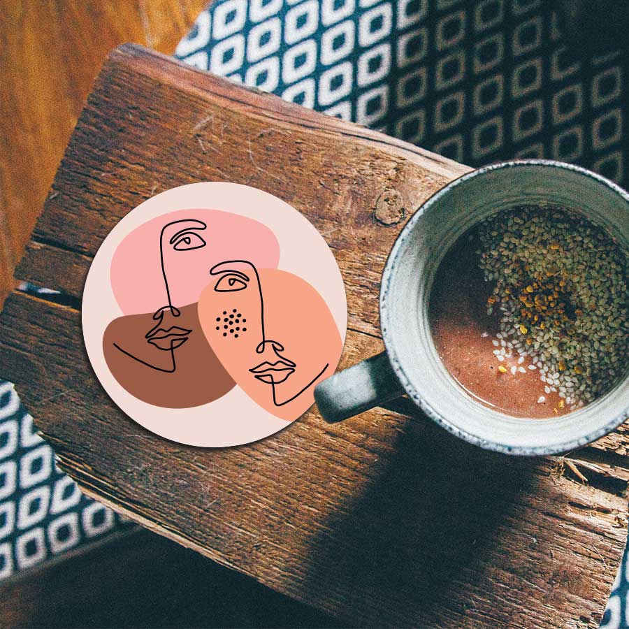 Onderzetter - Portret van twee vrouwen