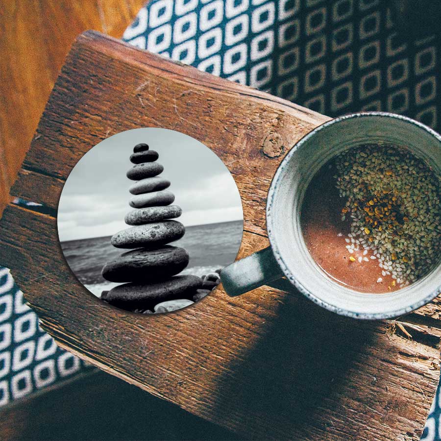 Onderzetter - Stenen in balans