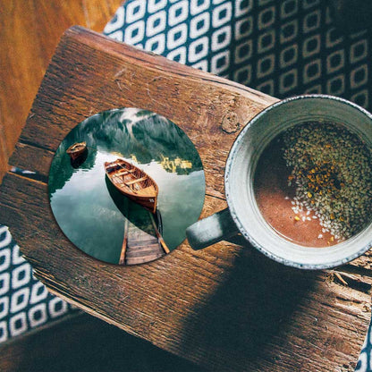 Onderzetter - Boten op een meer