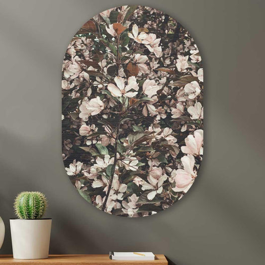 Muurovaal - Lente bloemen - Aluminium