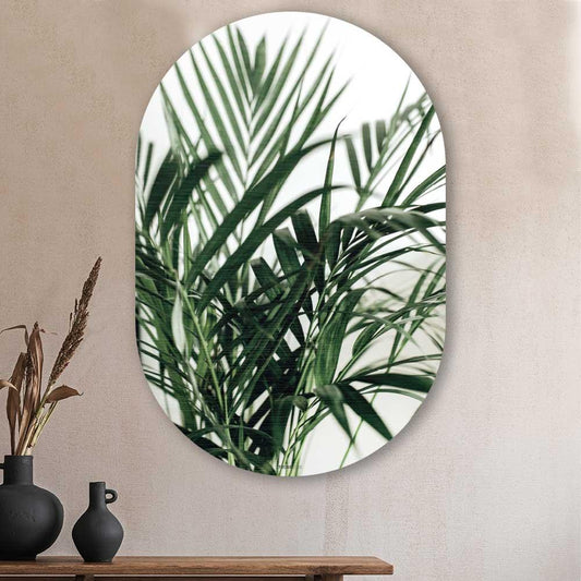Muurovaal - Palm bladeren - Aluminium