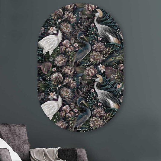 Muurovaal - Tropische vogels - Aluminium