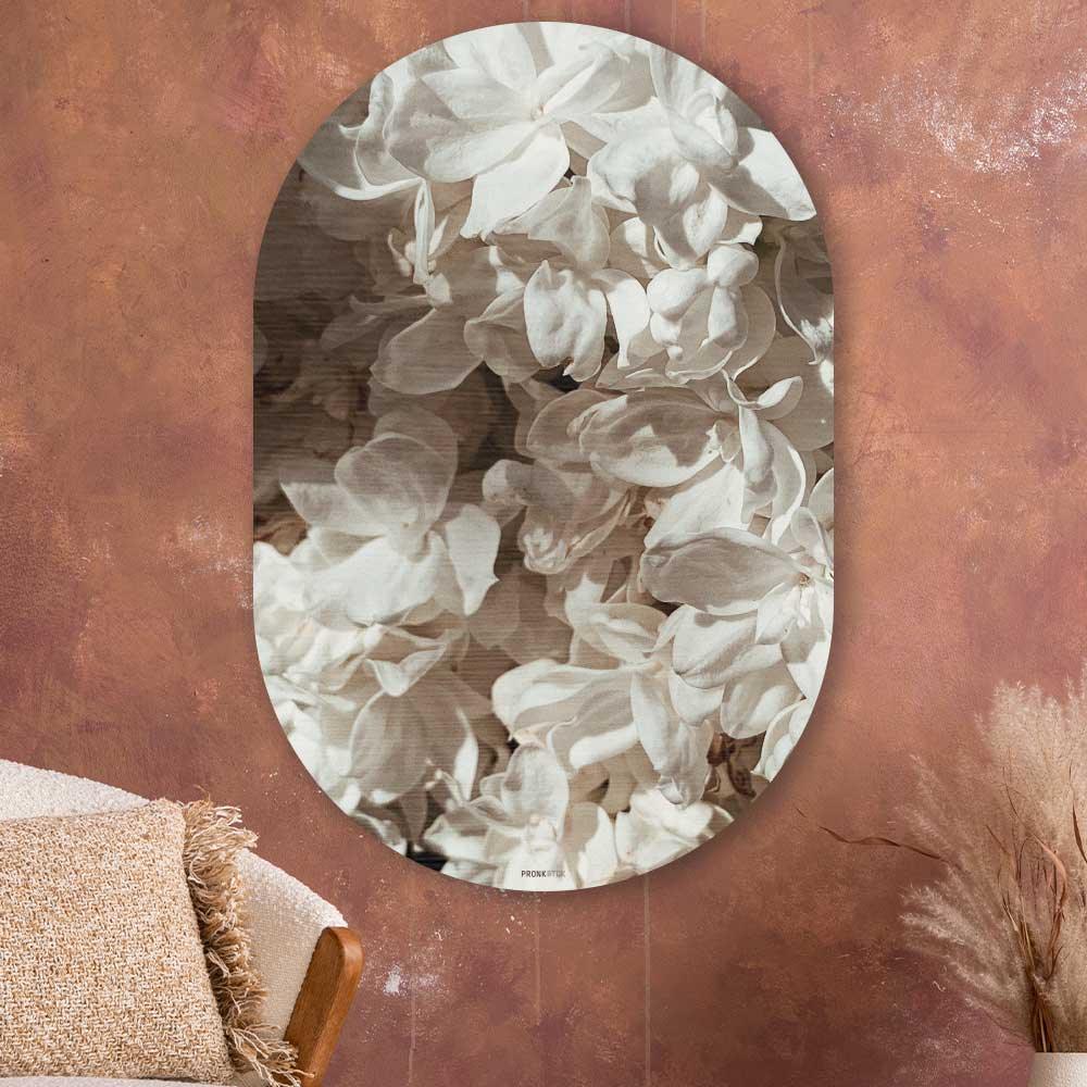Muurovaal - Witte lila - Aluminium