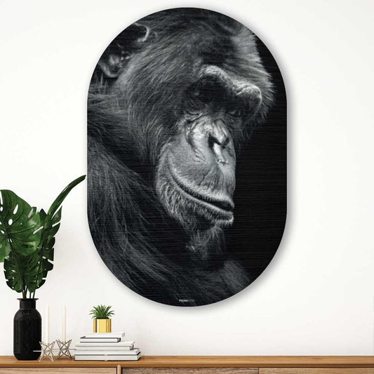 Muurovaal - Chimpansee - Aluminium