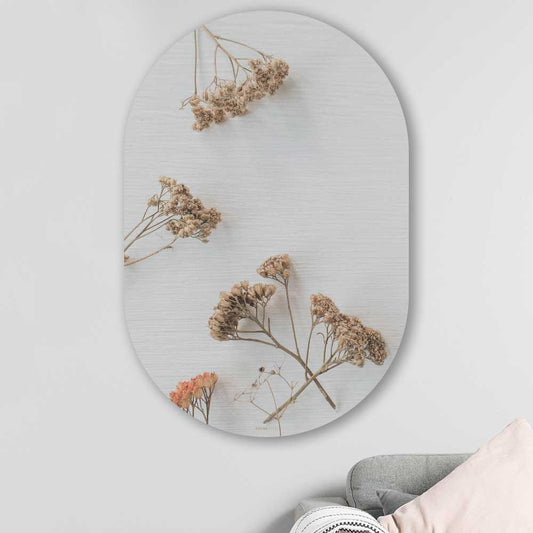Muurovaal - Droogbloemen - Aluminium