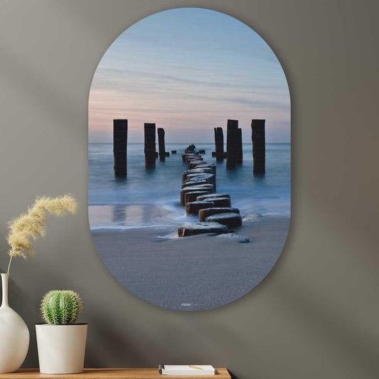 Muurovaal - Golfbreker op het strand - Aluminium