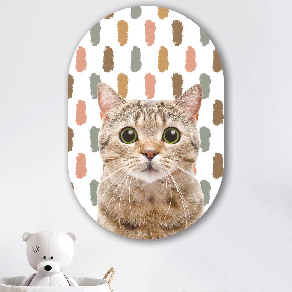 Muurovaal - Funny kat vlekken - Aluminium