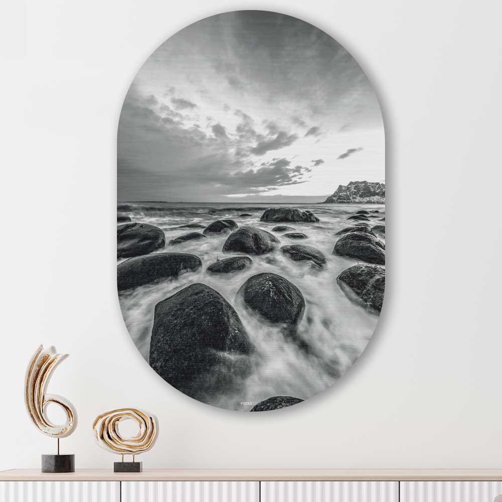 Muurovaal - Noordse zee - Aluminium